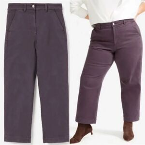 Everlane Pants Women's Size 20 Purple Cropped Straight Regular Plus Chino Work